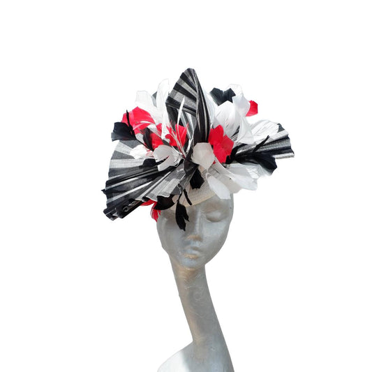 Sia- Black Ivory & Red Pillbox fascinator
