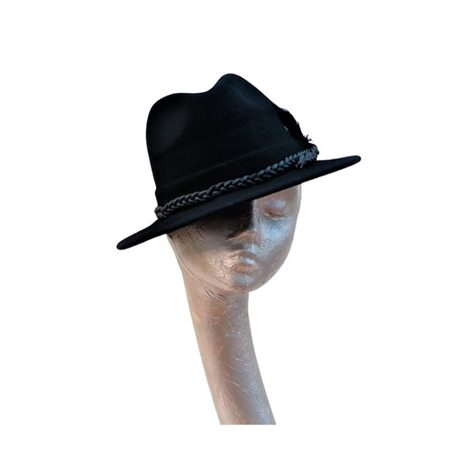 Josie - Black Felt Fedora Hat