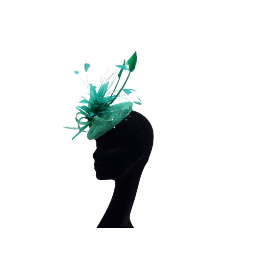Immy - Emerald Green Pillbox/Button Fascinator