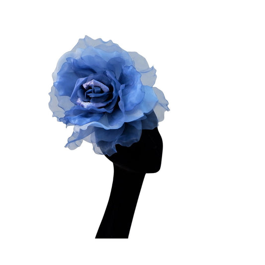 Ava-- Two Tone Cornflower Blue organza 12 inch flower  fascinator
