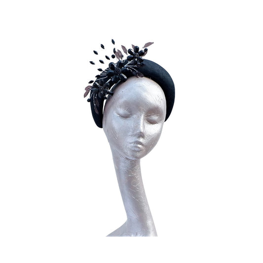 Bejewelled - Black Jewelled Halo Fascinator by Hats2go