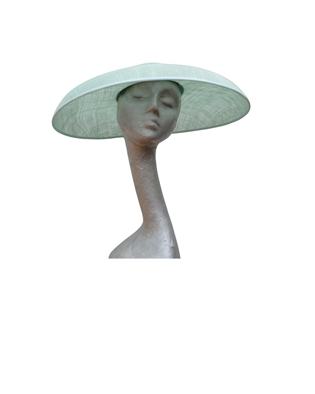 Ella - large Hat with Ostrich feather boa in Mint