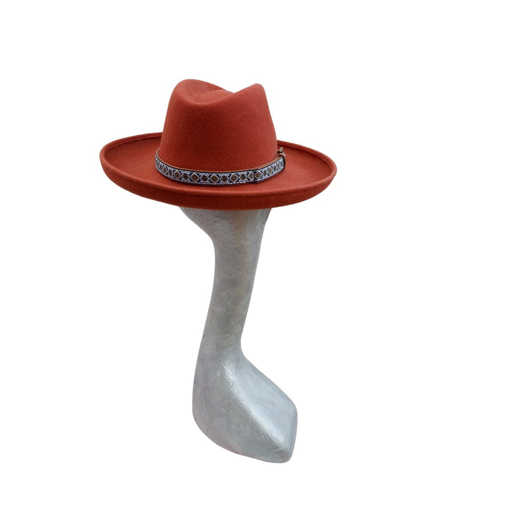 Ronnie - Terracotta Wool Felt Fedora
