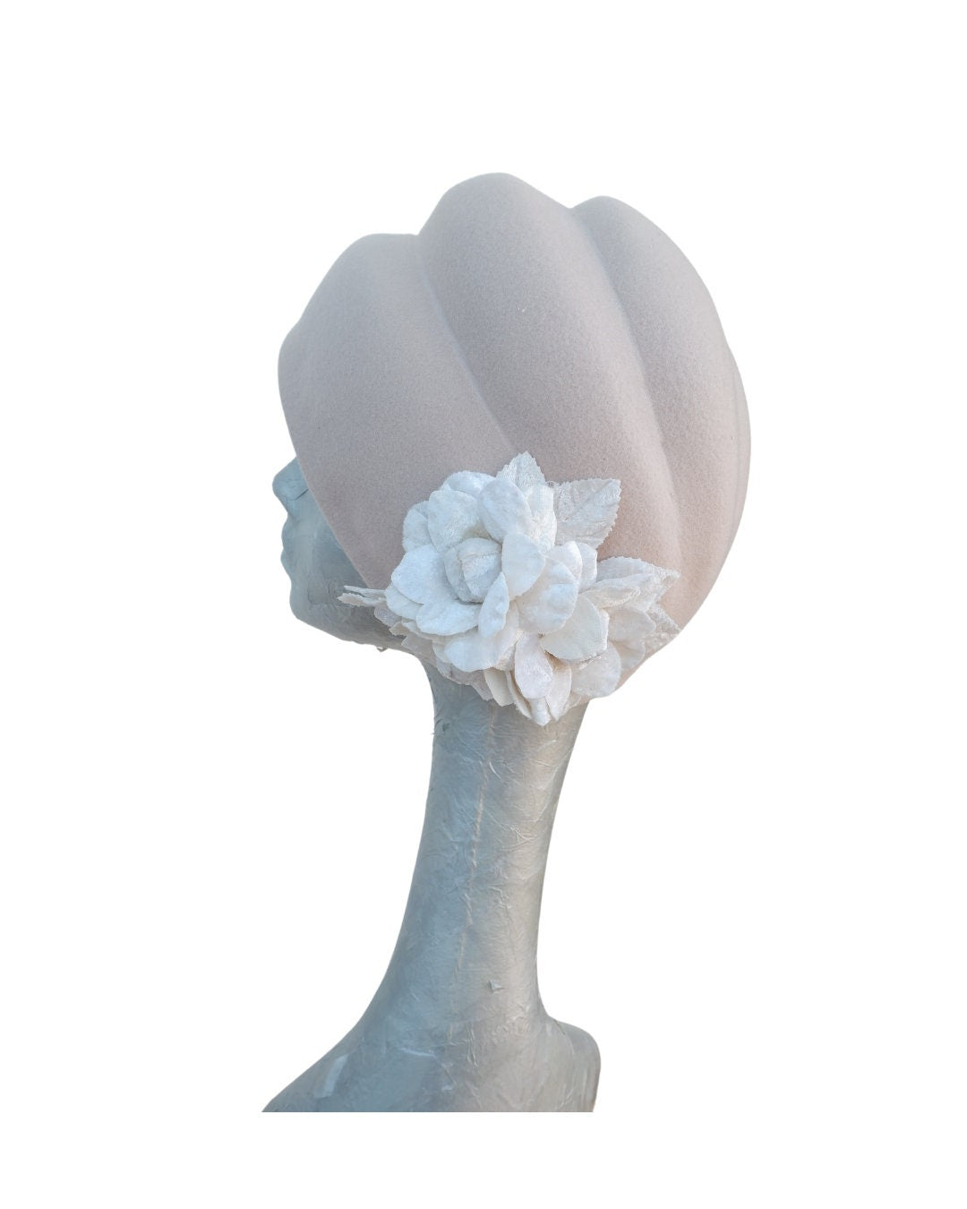 Ursula - Shell Pink (Beige) 20's Style Cloche Hat