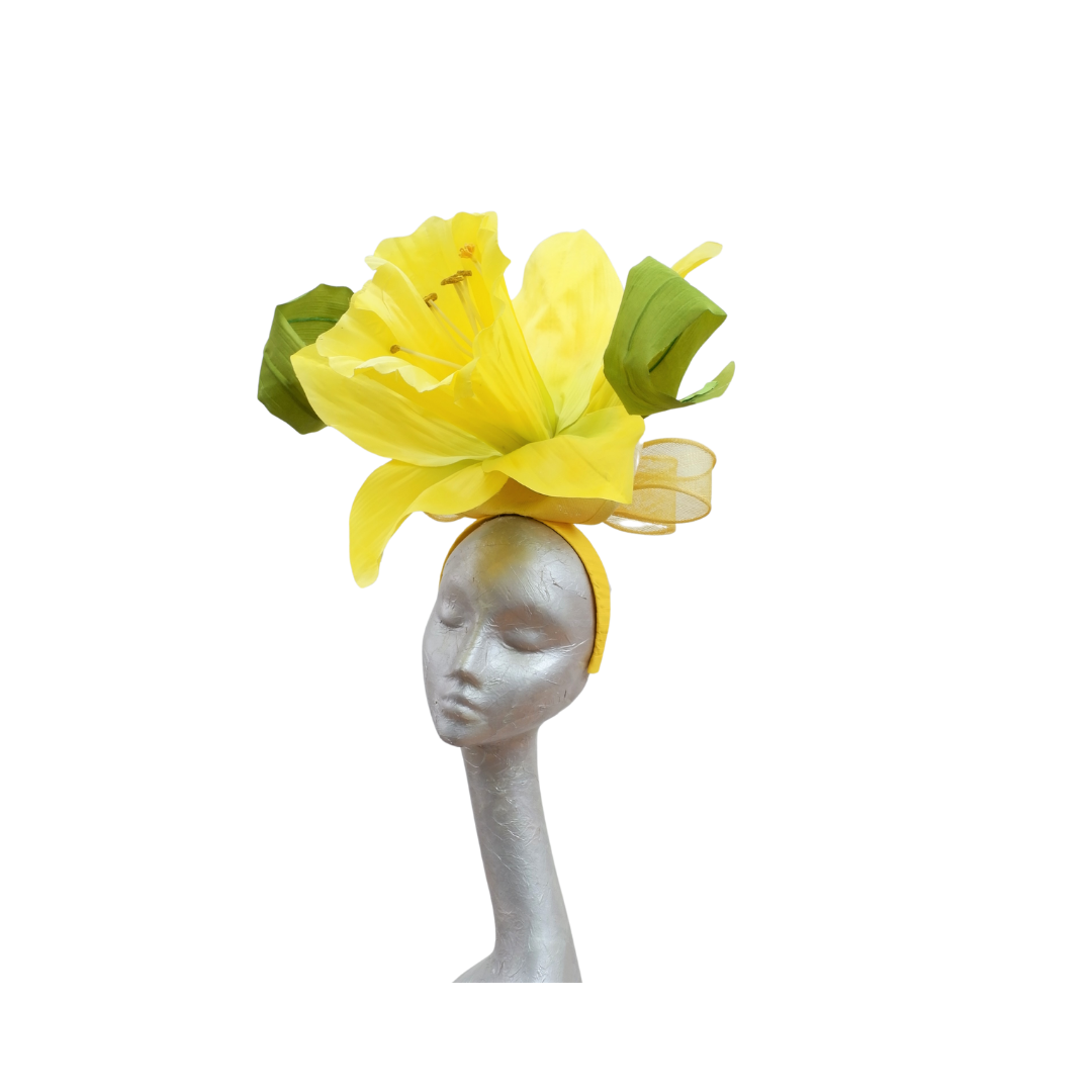 Narcissus - Giant Daffodil Fascinator ideal for Royal Ascot