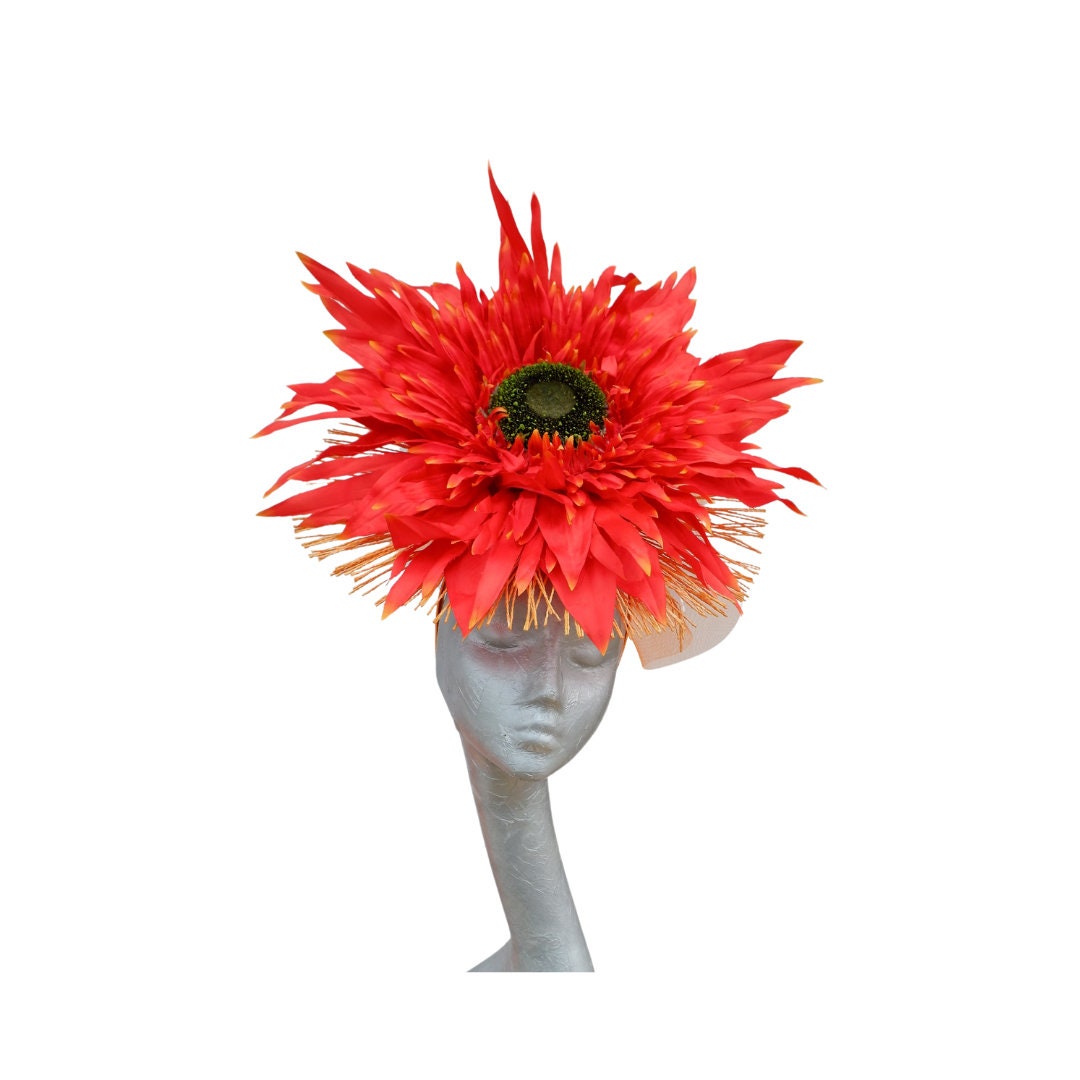 Gerbera - Orange Headpiece