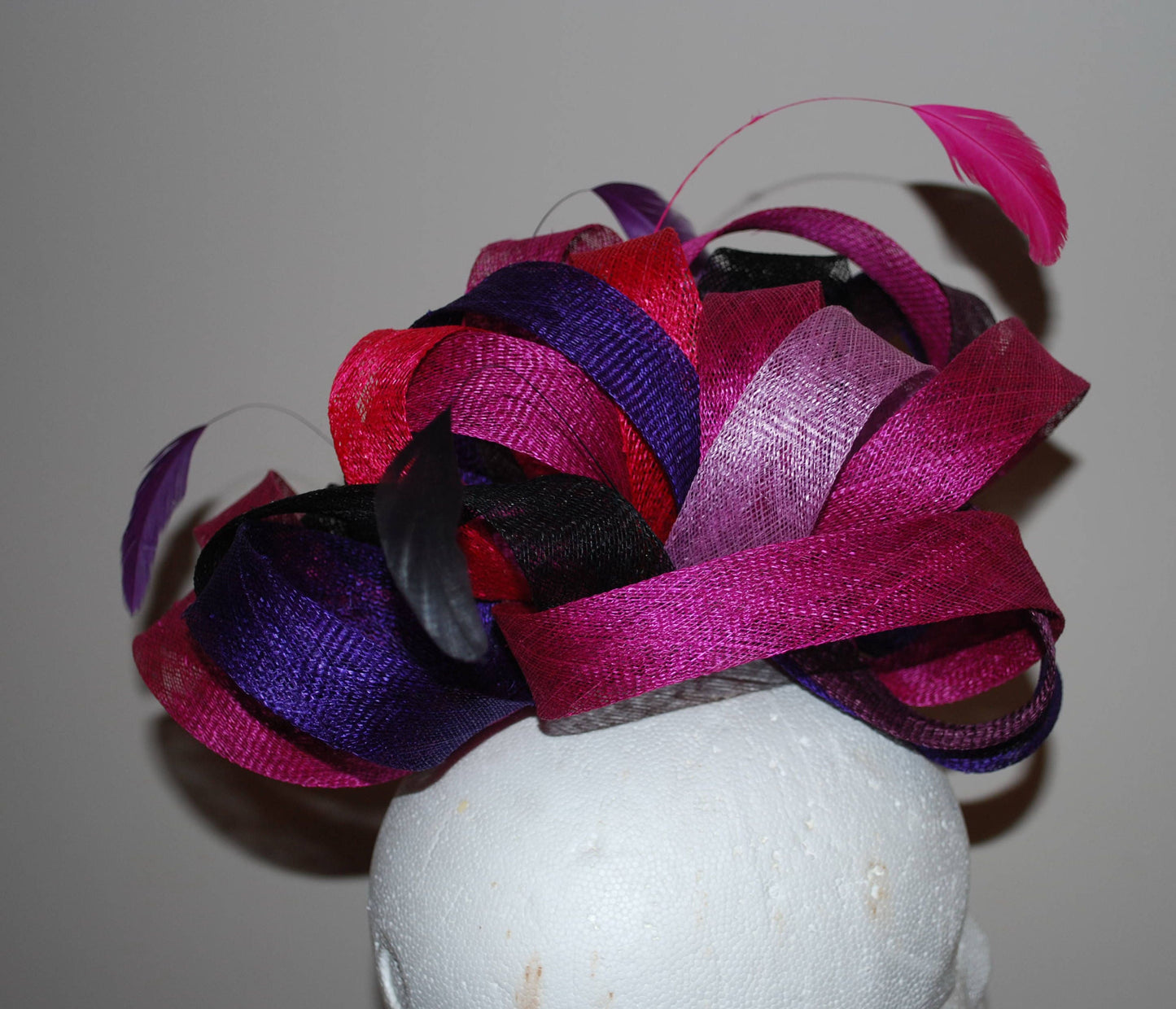 Matilda - Multi tone Pink & Purple,Lilac loopy fascinator