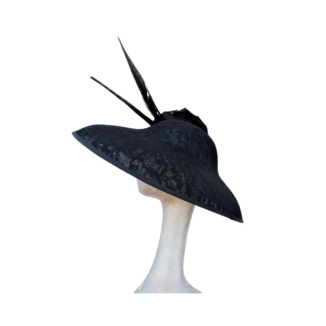 Audrey Black Lace Coolie Hatinator