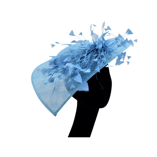 Topaz - Light Blue Pointed dip base fascinator