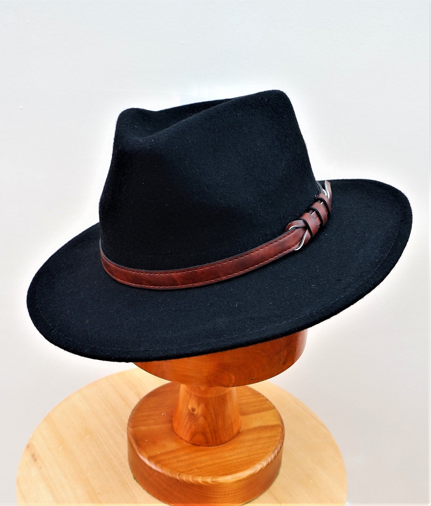 Alexander - Gentleman's 100% Wool Black Fedora Hat