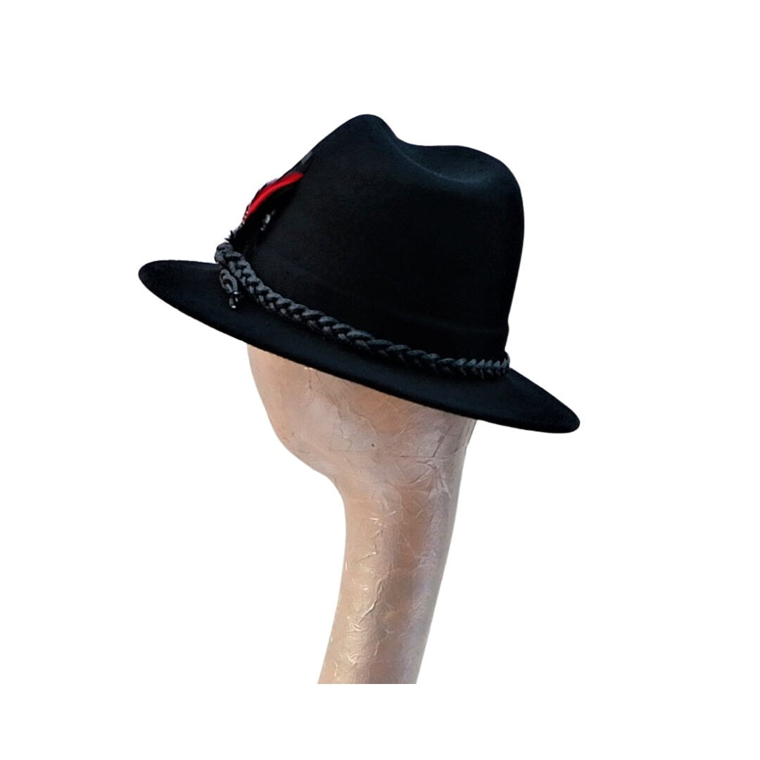 Josie - Black Felt Fedora Hat