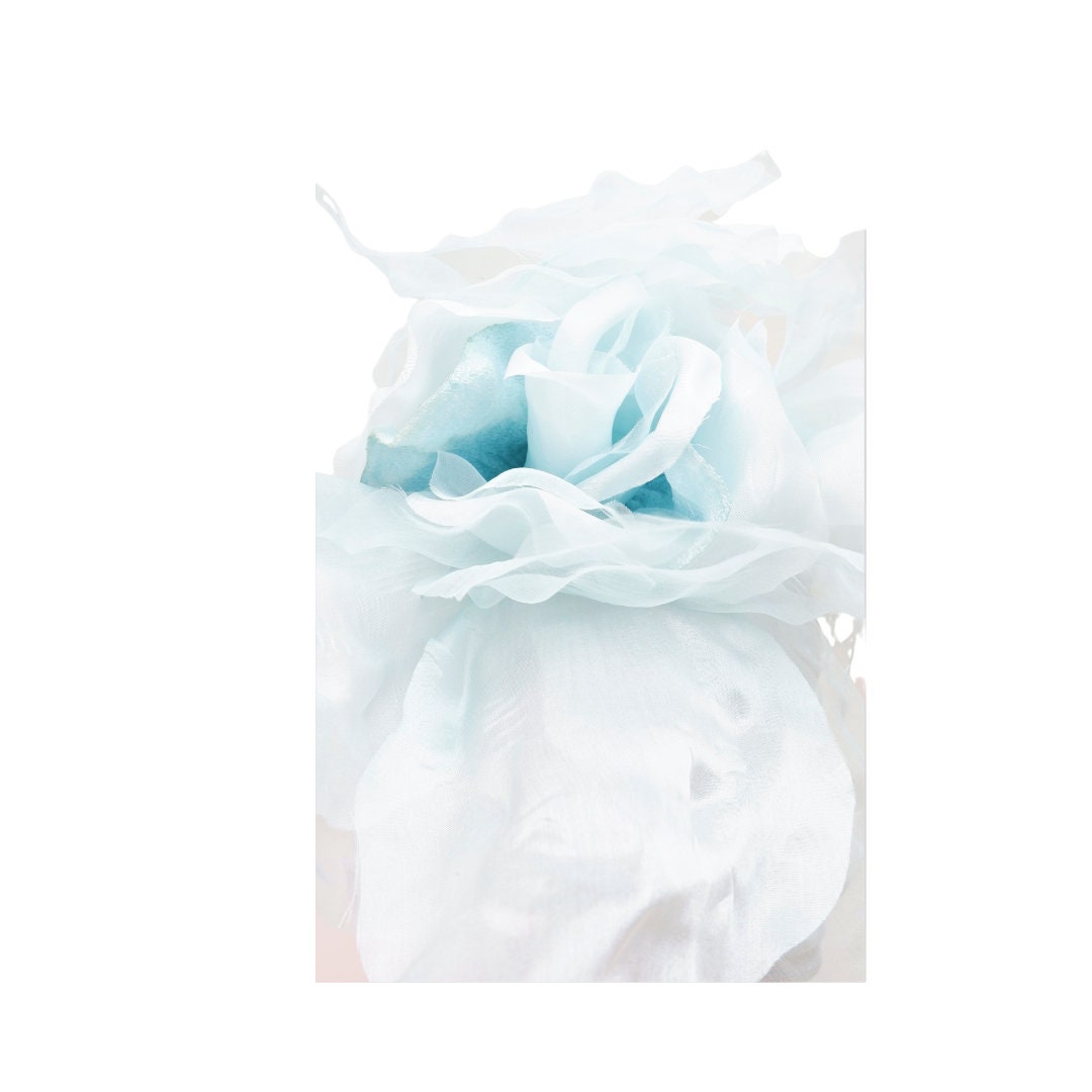 Ava-- Pale Aqua/Mint  silk organza 12 inch flower  fascinator