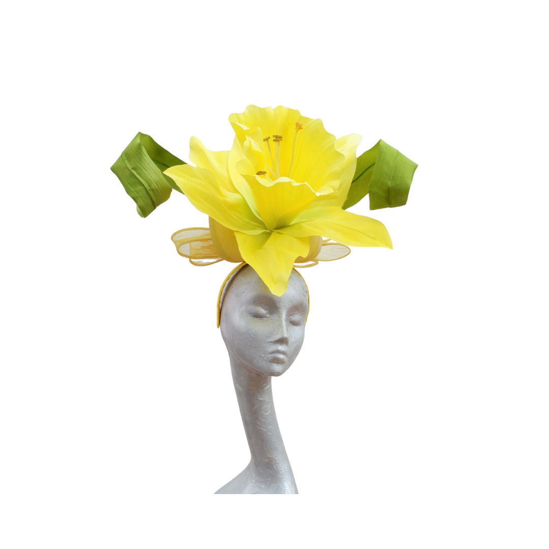 Narcissus - Giant Daffodil Fascinator ideal for Royal Ascot