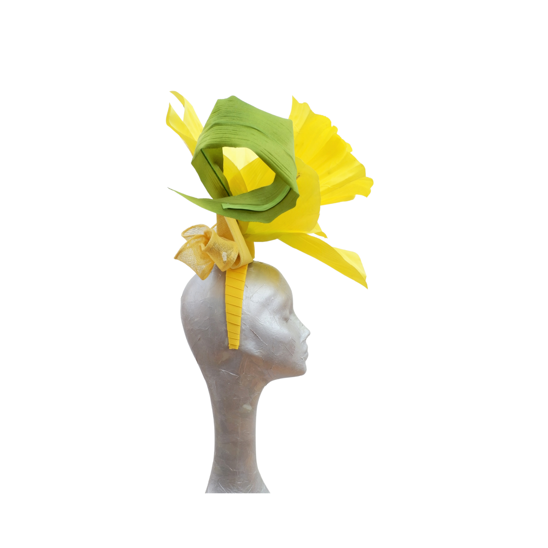 Narcissus - Giant Daffodil Fascinator ideal for Royal Ascot