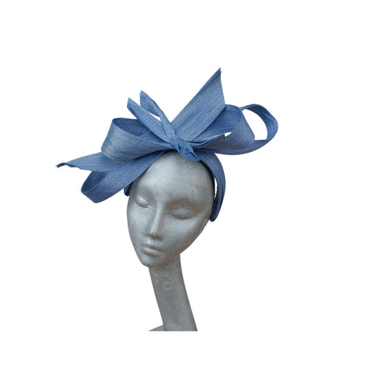 Ivy - Powder blue & silver Silk Abaca Fascinator