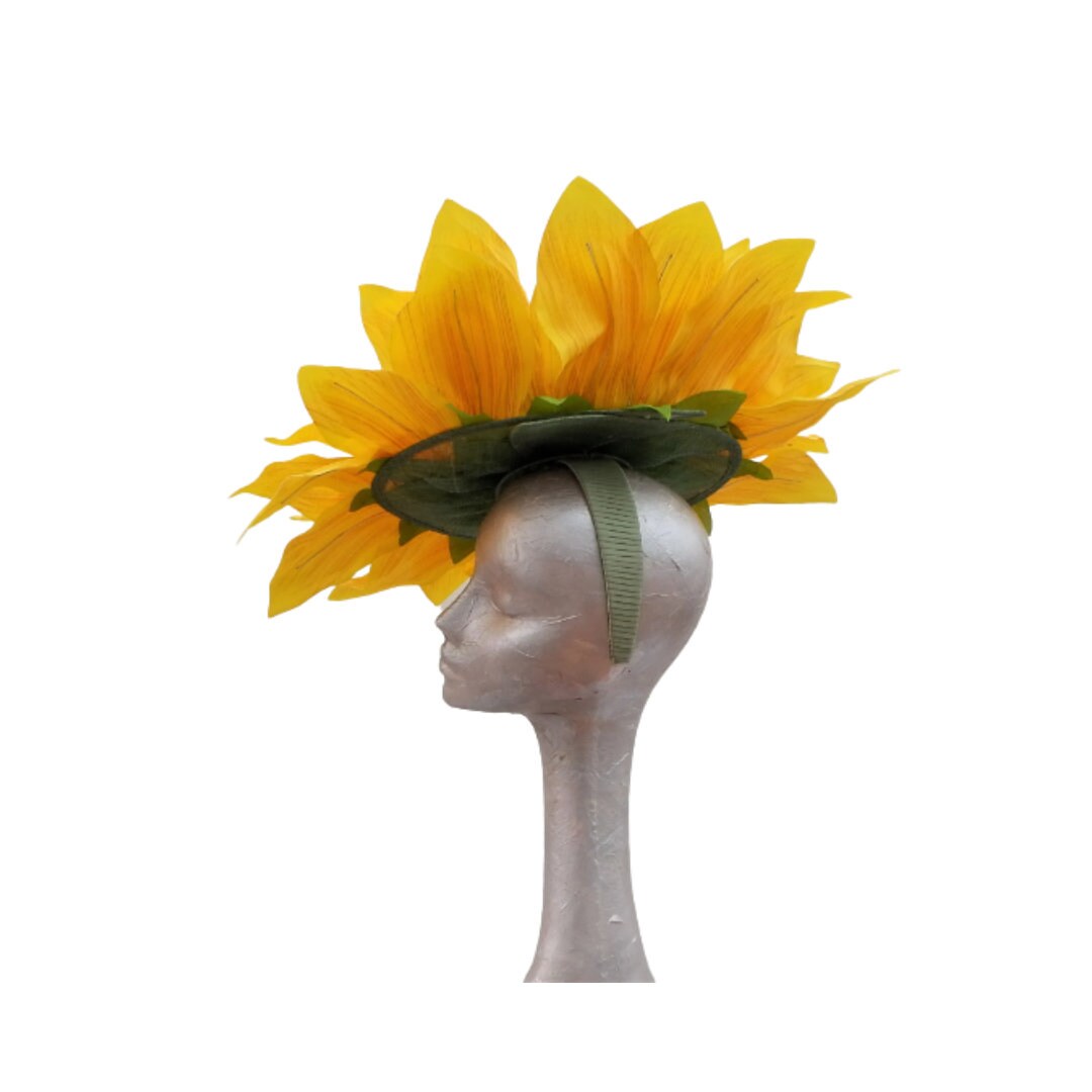 Titan - Giant oversized 52cm Sunflower fascinator with Wasps & Bees on wide Alice band