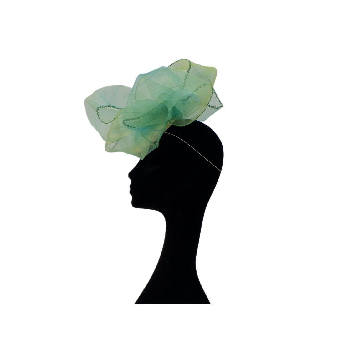 Green & Gold Organza Fascinator