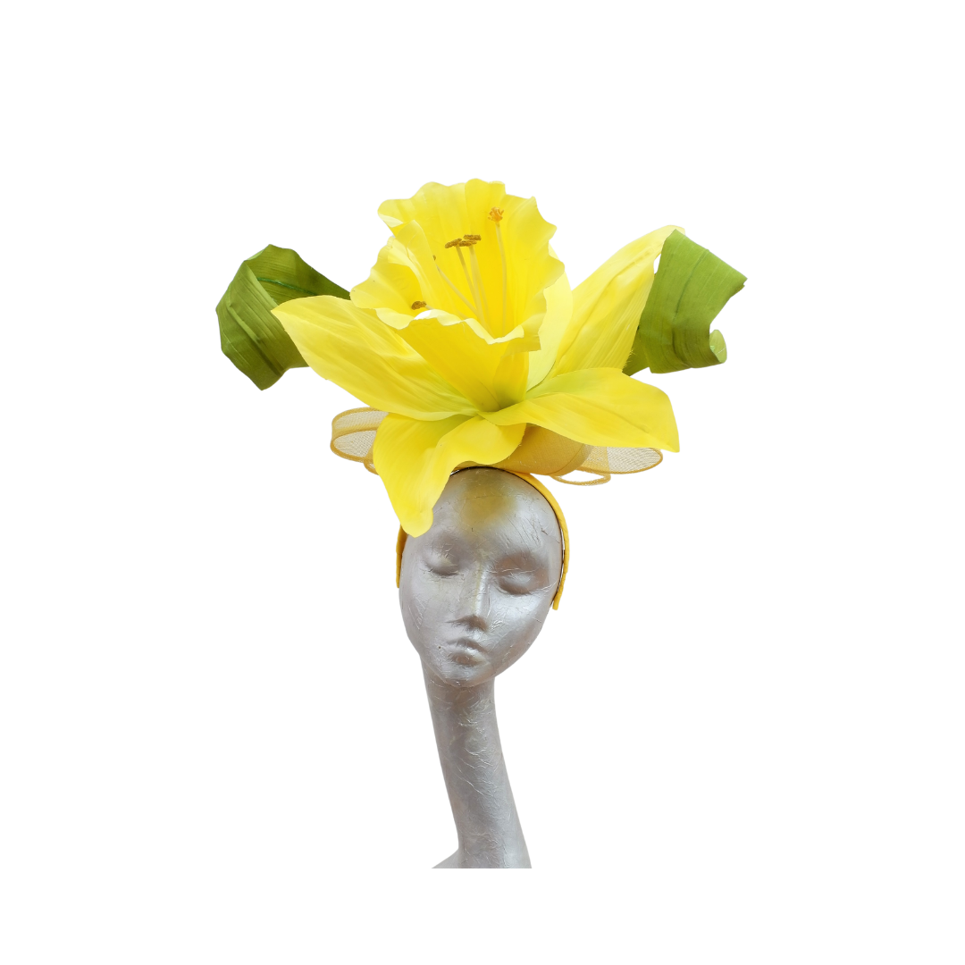 Narcissus - Giant Daffodil Fascinator ideal for Royal Ascot