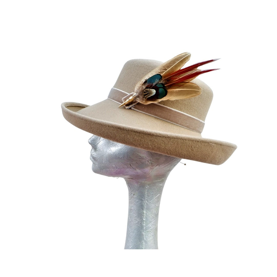 Sophia- Camel Felt Hat