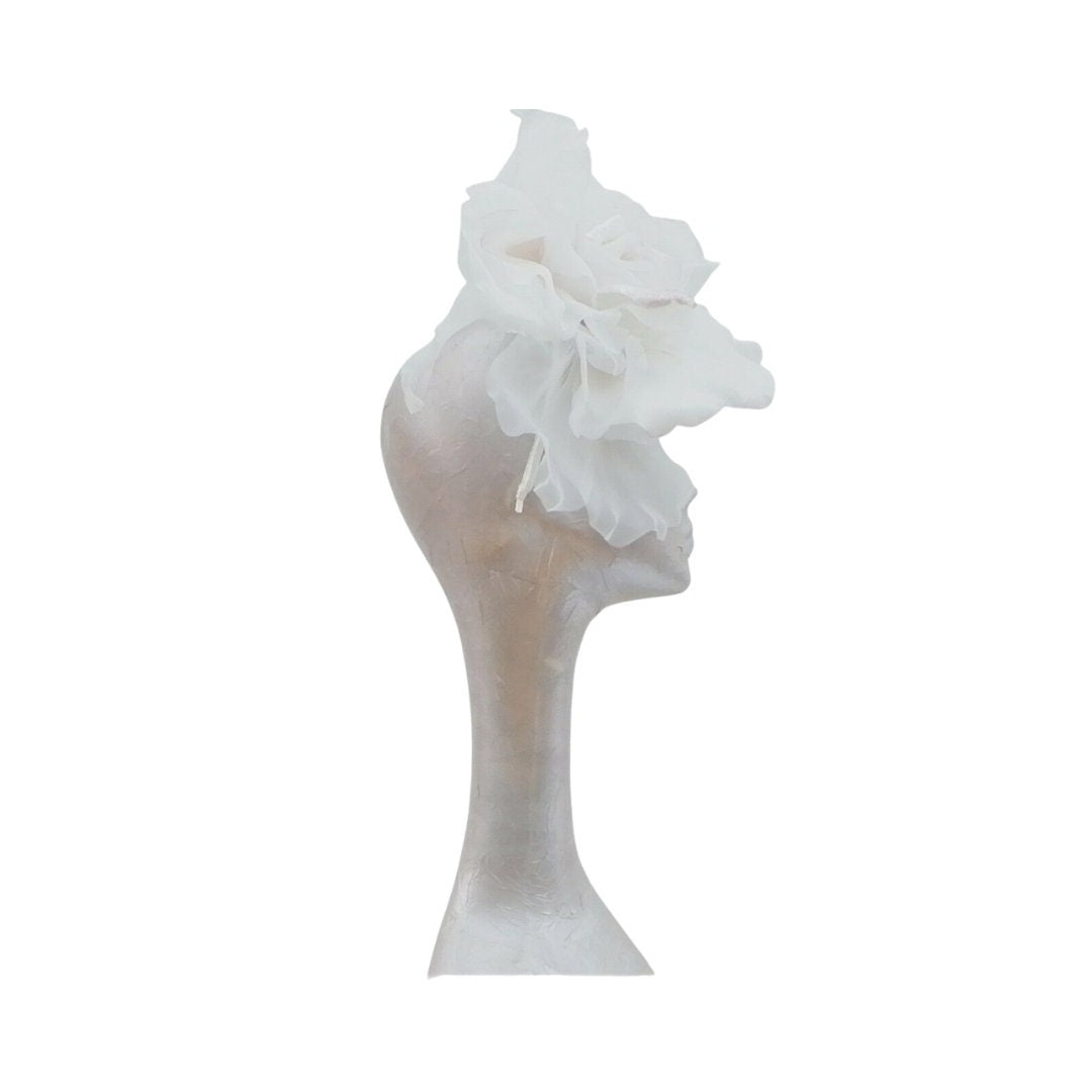 Ava-- Ivory  silk organza 12 inch flower  fascinator