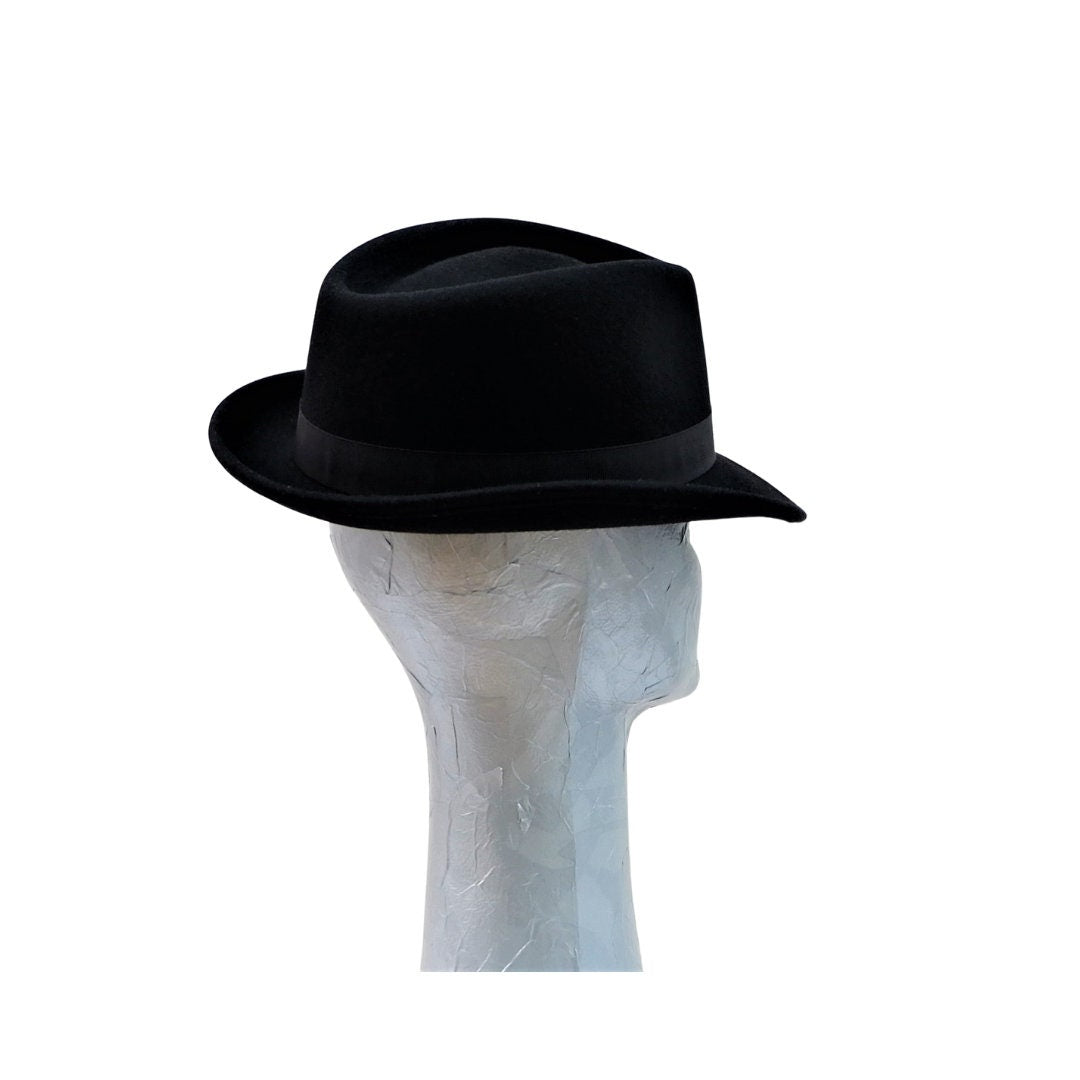 Jackson - Gentleman's 100% Wool  Waterproof Black Trilby Hat