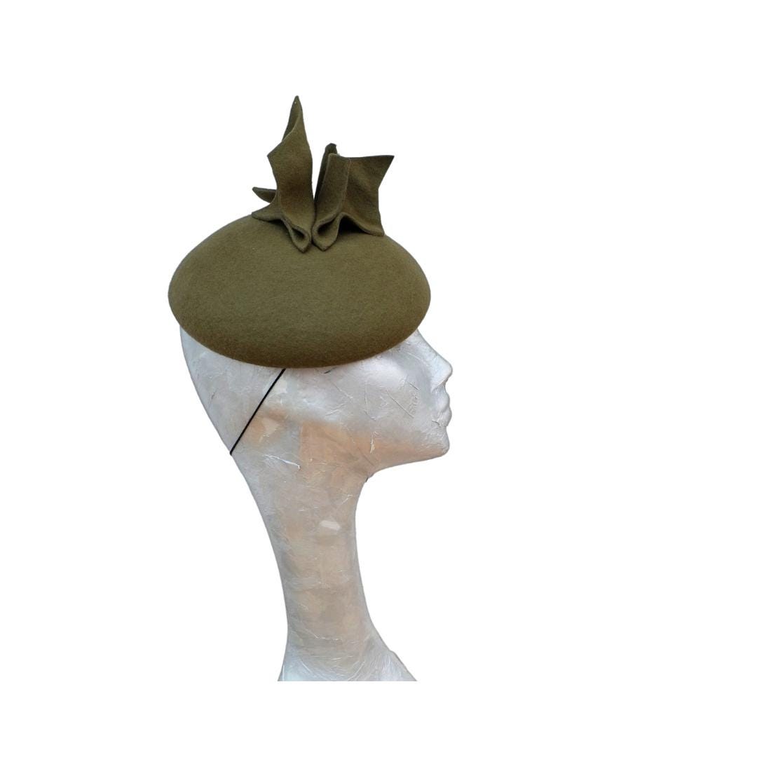 Brooklyn - Olive Felt Smartie Beret
