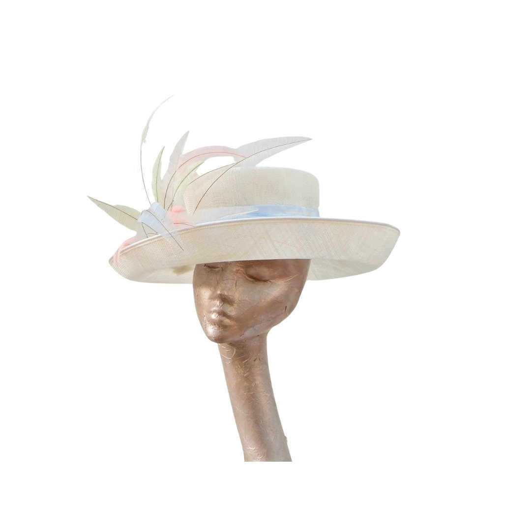 Orla - Ivory & Multi pastel Feature hat