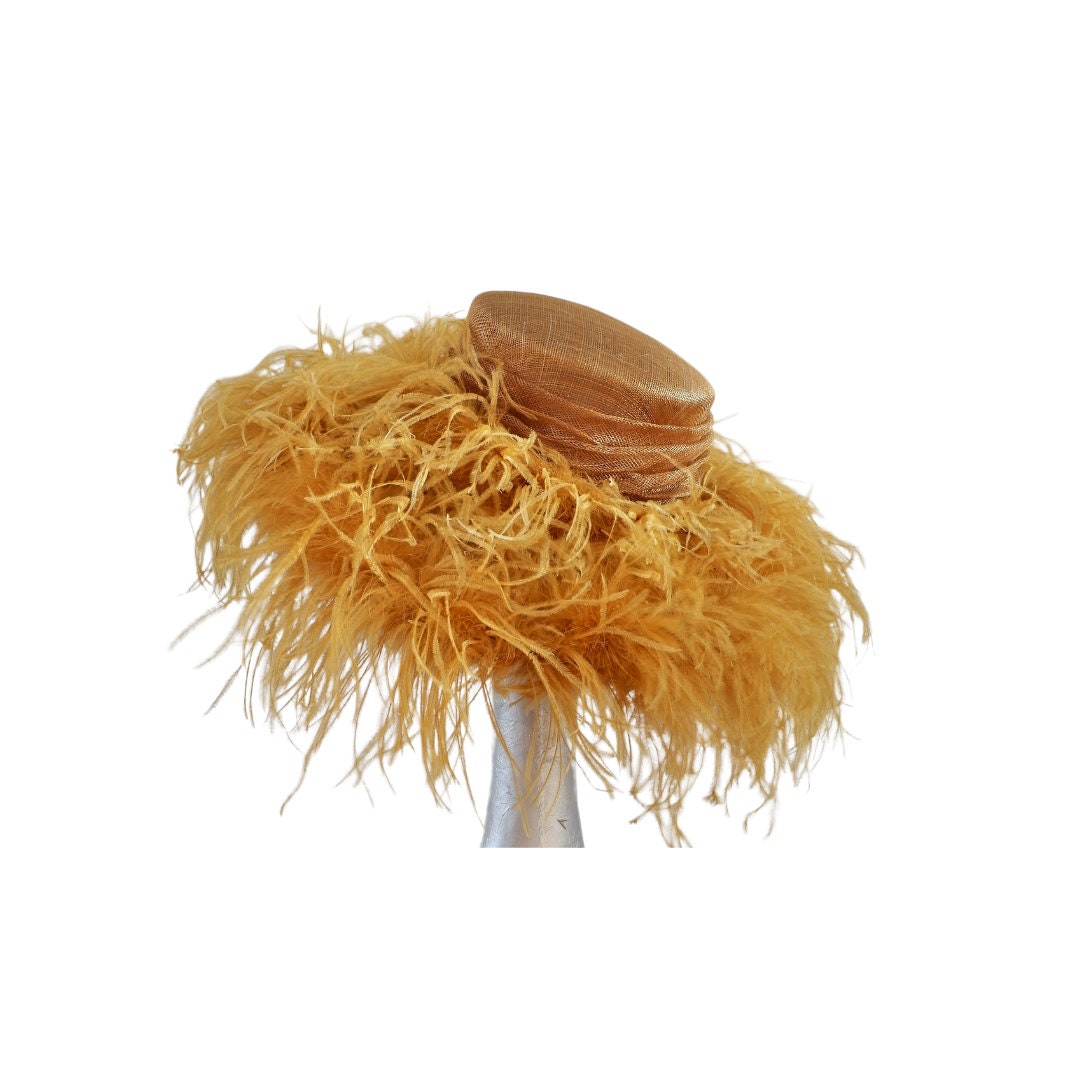Sian -- Oval brimmed feathered Hat