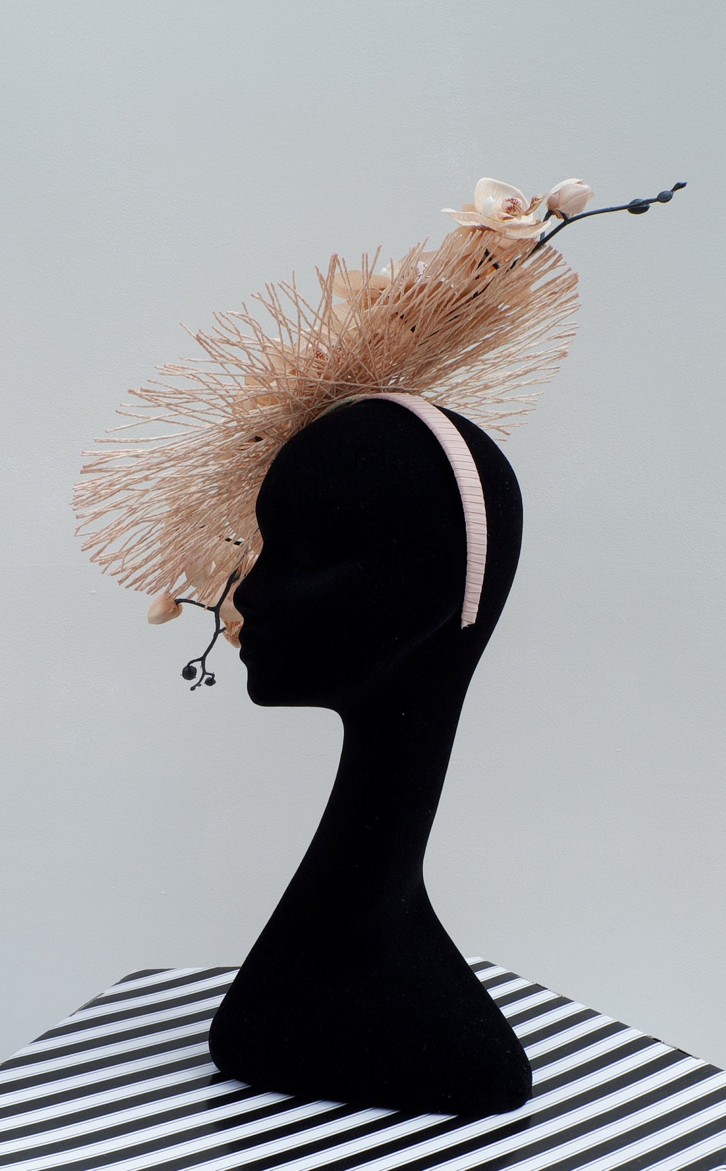 Mimosa - Nude Feature Orchid Fascinator