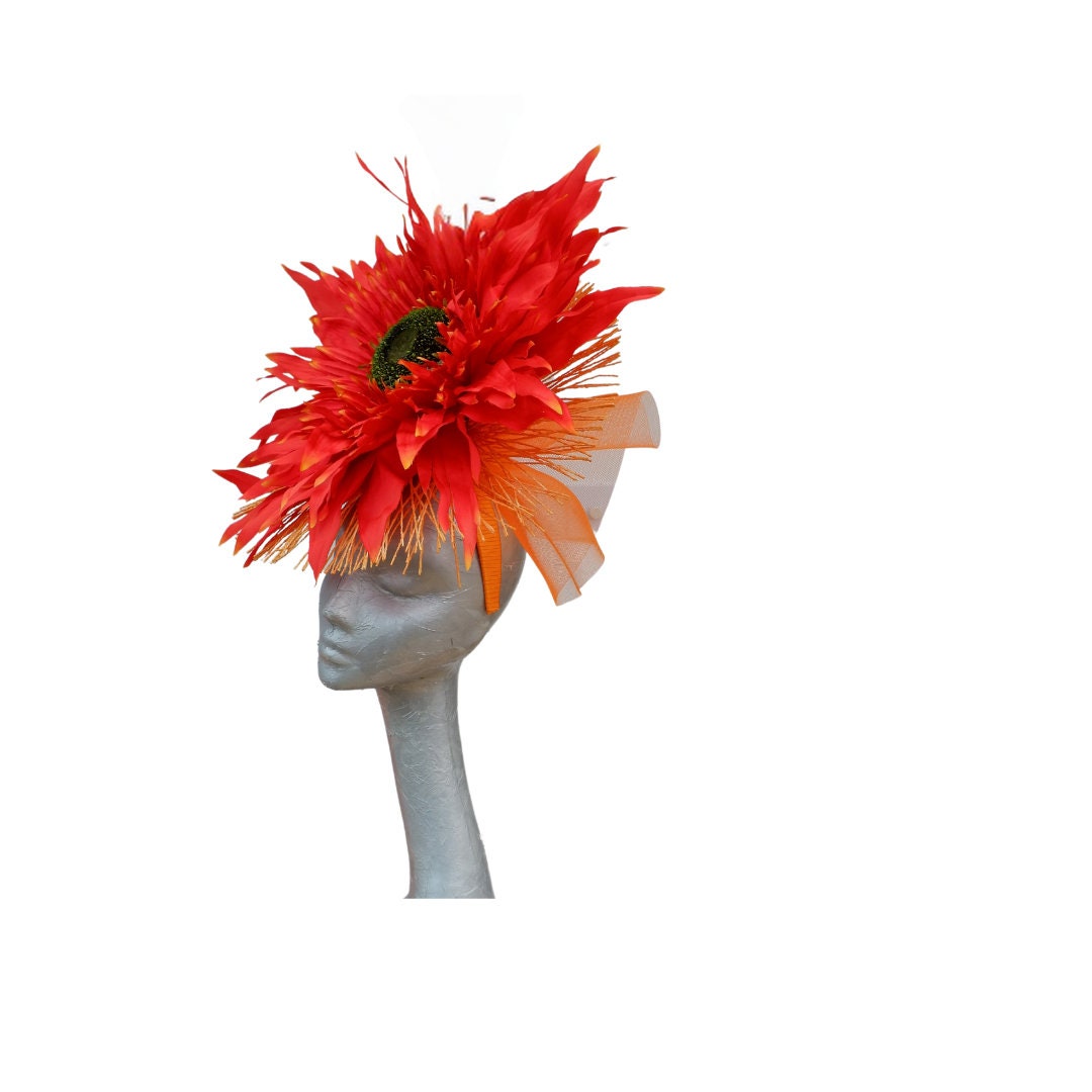 Gerbera - Orange Headpiece