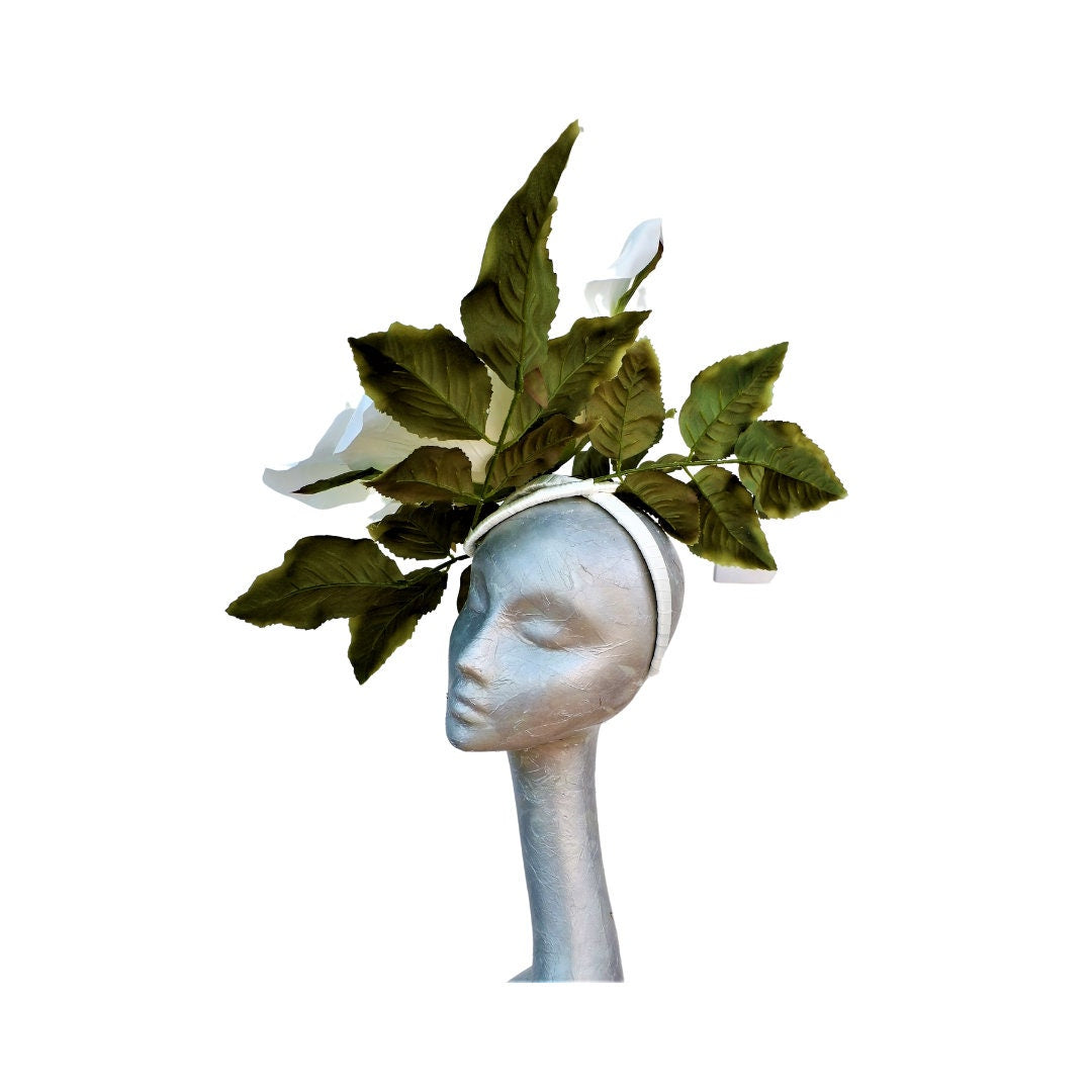 Liz - Large oversized 40cm Ivory rose fascinator