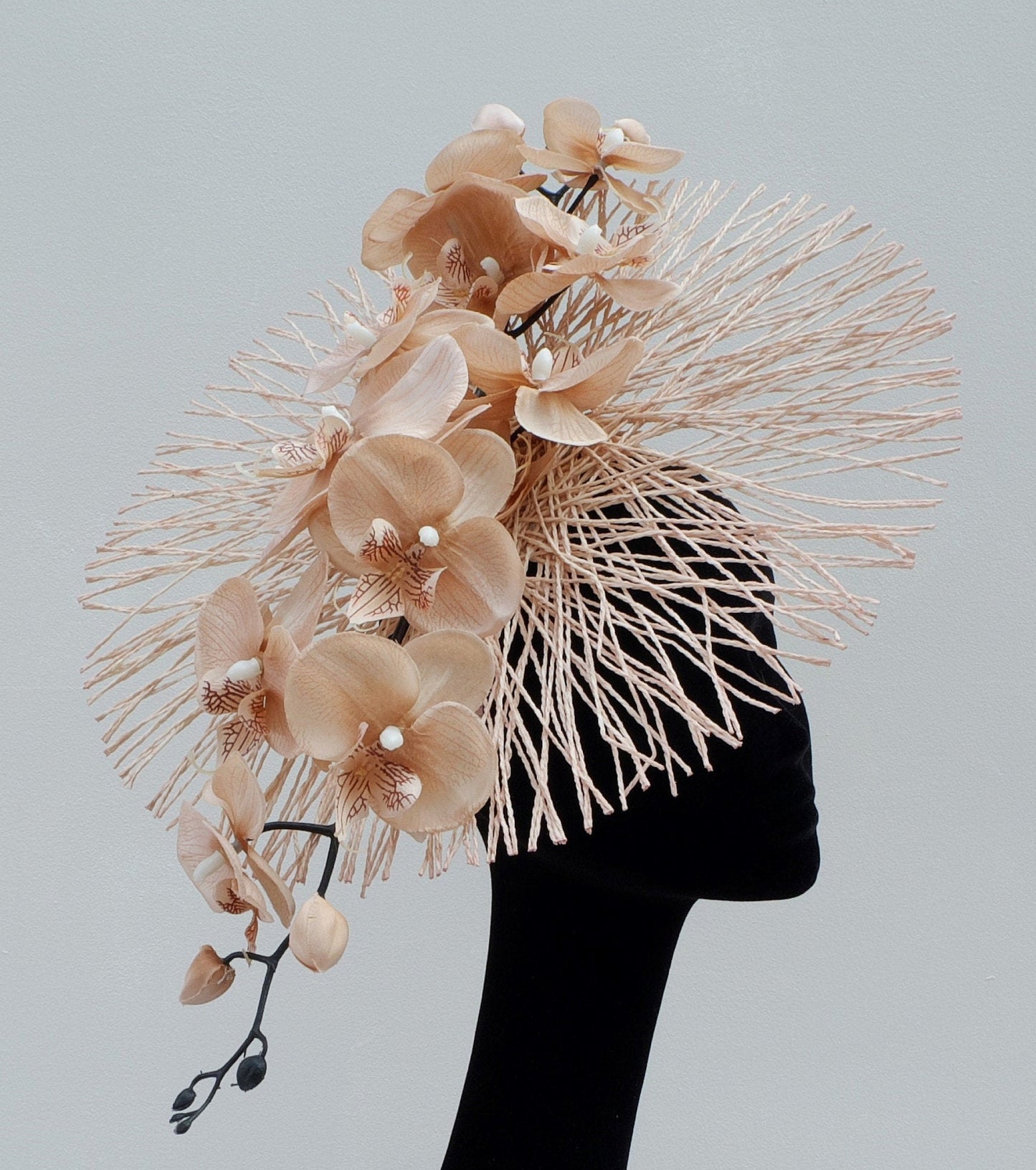 Mimosa - Nude Feature Orchid Fascinator