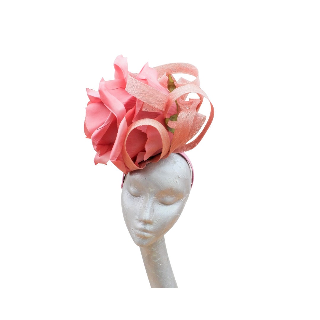 Rosa Large Dusky Pink Rose Fascinator ideal for Royal Ascot