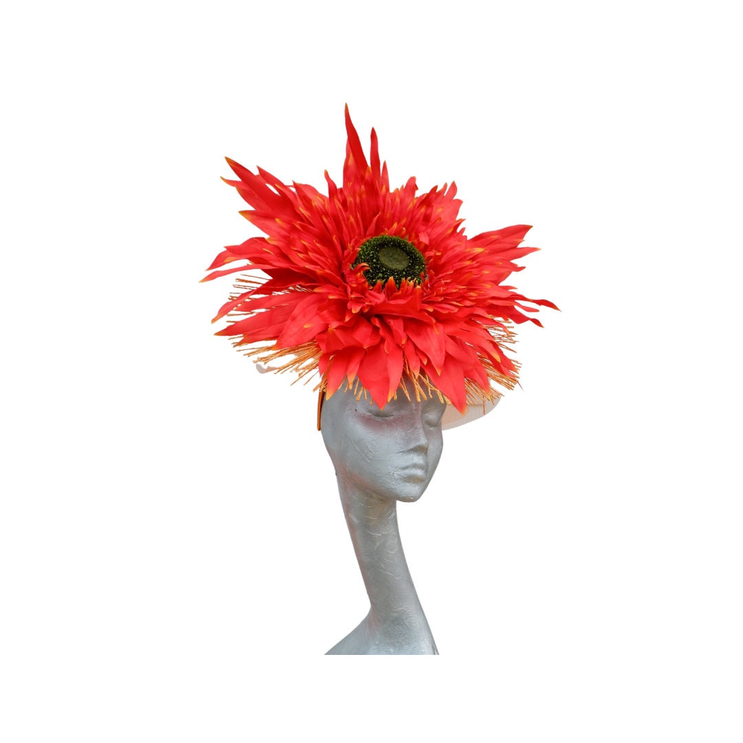 Gerbera - Orange Headpiece