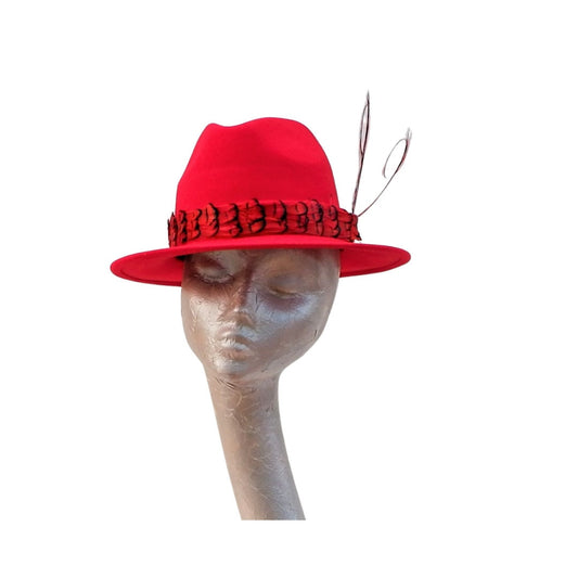 Bailey - Scarlet Red Felt Fedora Hat