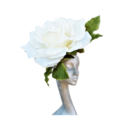 Liz - Large oversized 40cm Ivory rose fascinator