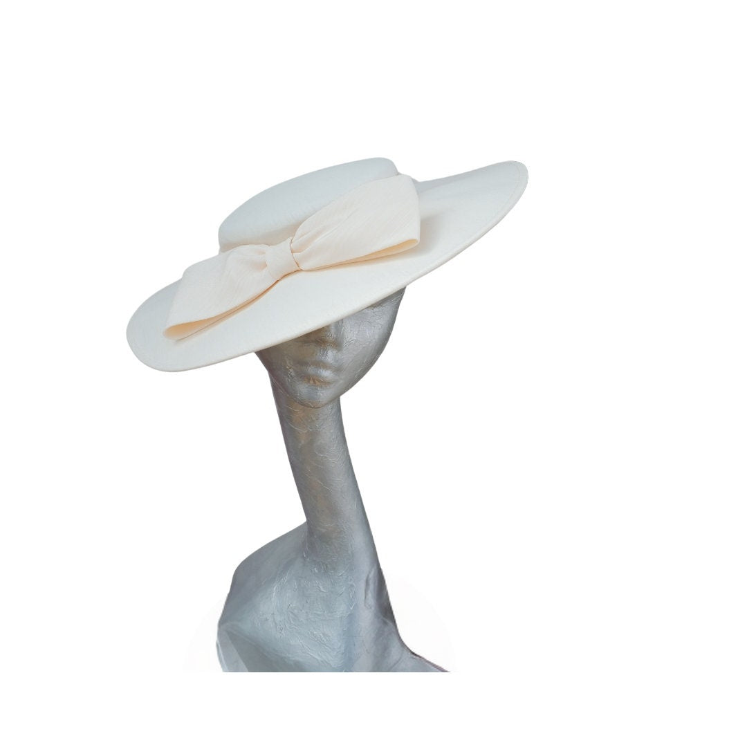 Saffie - Cream silk Boater