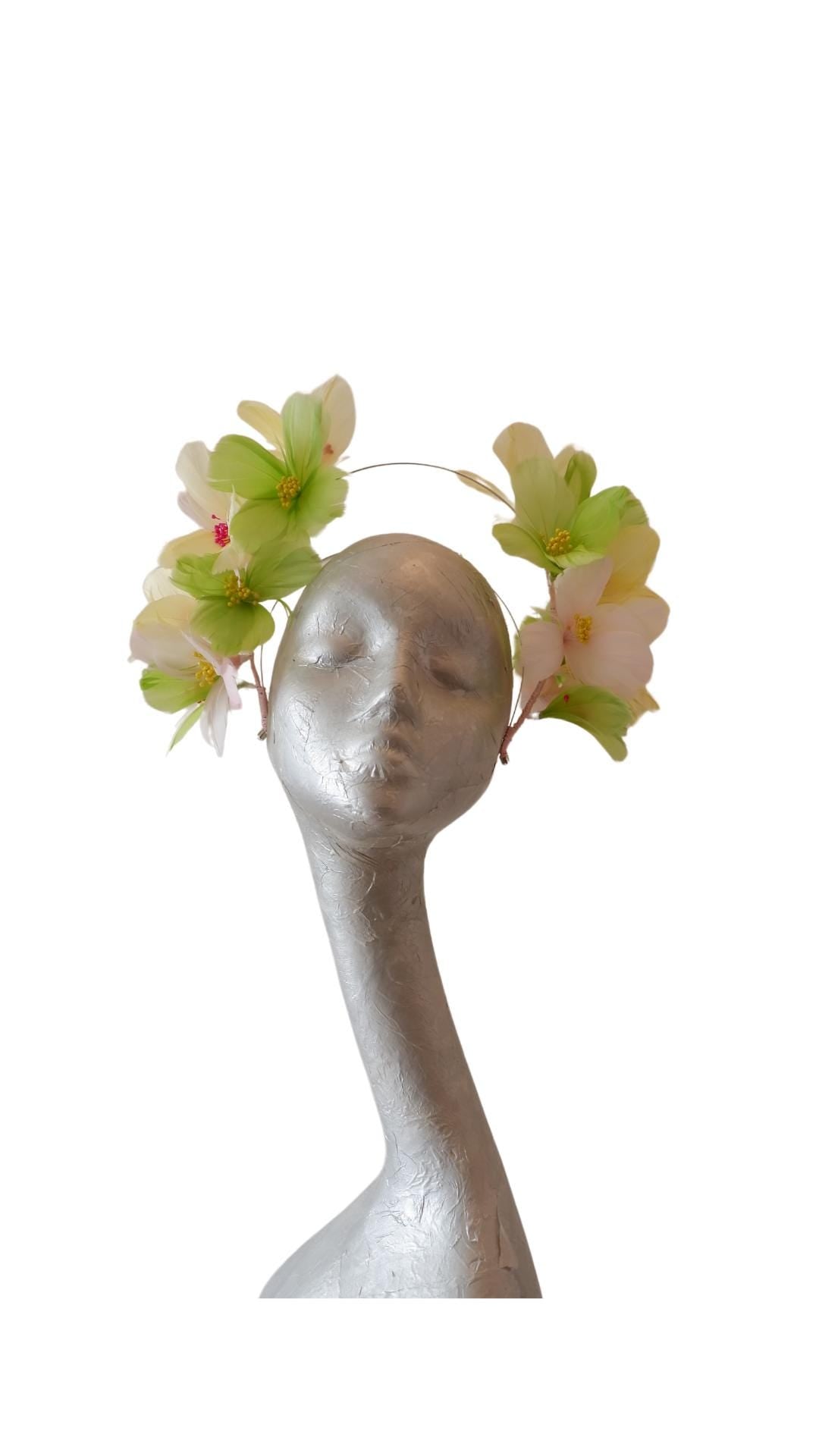 Luau- Pastel feather Fascinator