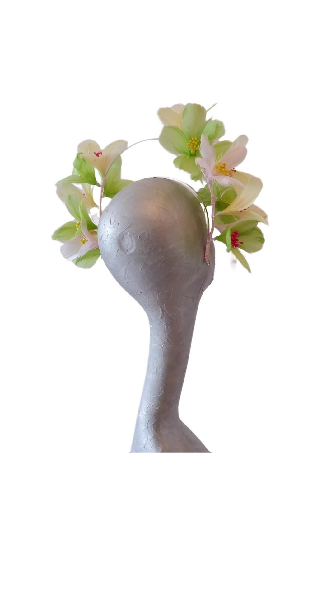 Luau- Pastel feather Fascinator