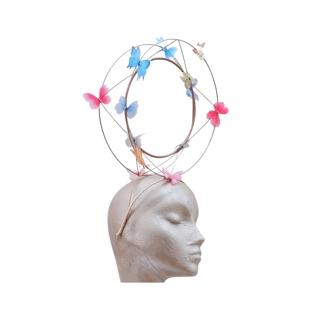 Papilionem- Rose Gold Wire & Butterfly  Fascinator