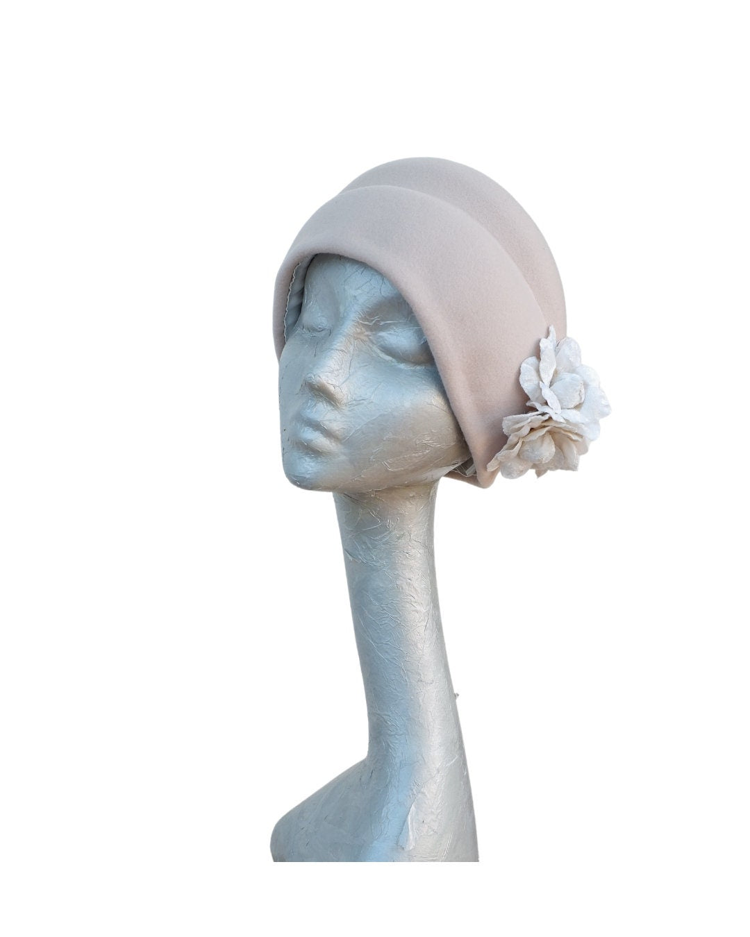Ursula - Shell Pink (Beige) 20's Style Cloche Hat
