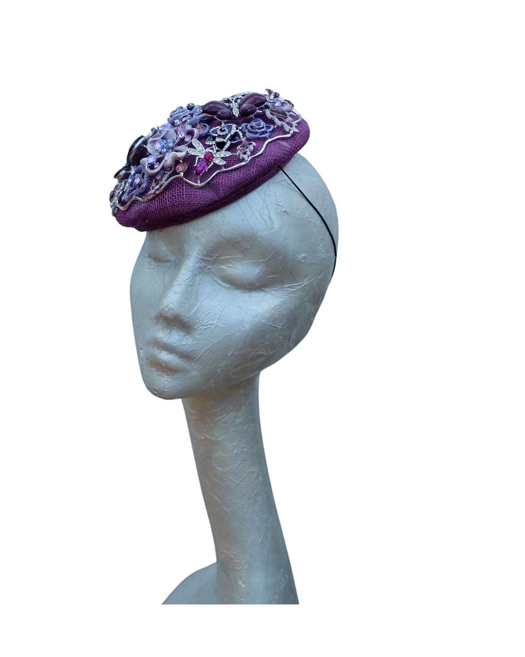 Ashbourne - Plum Beaded Button base hat