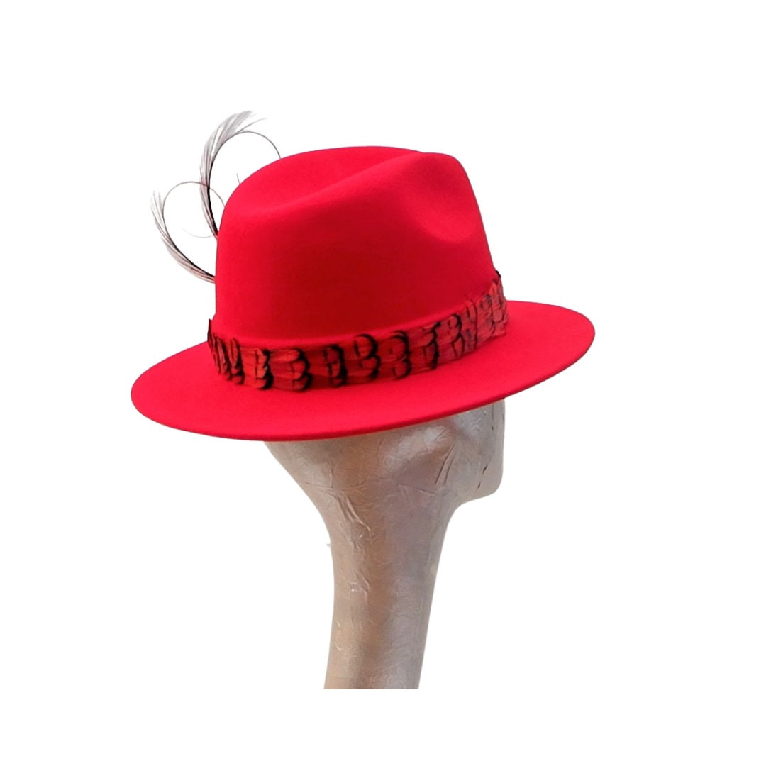 Bailey - Scarlet Red Felt Fedora Hat