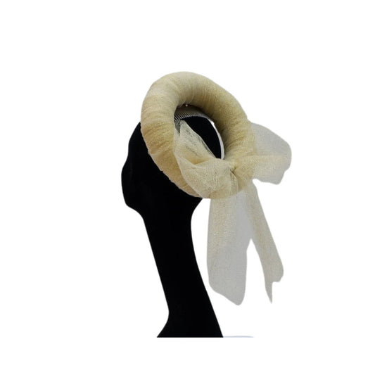 Roma - Delicate Gold Glitter Halo Headdress/ Fascinator by Hats2go
