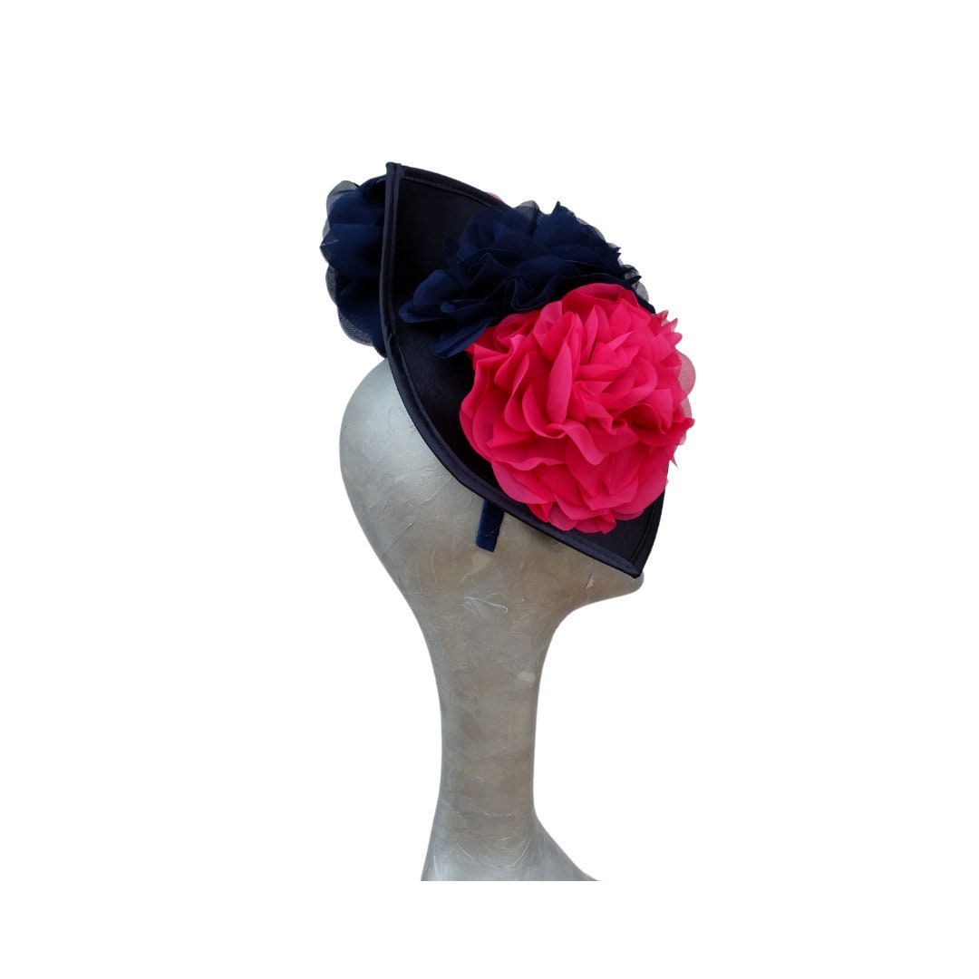 Bliss - Navy & Fuchsia Satin Hatinator