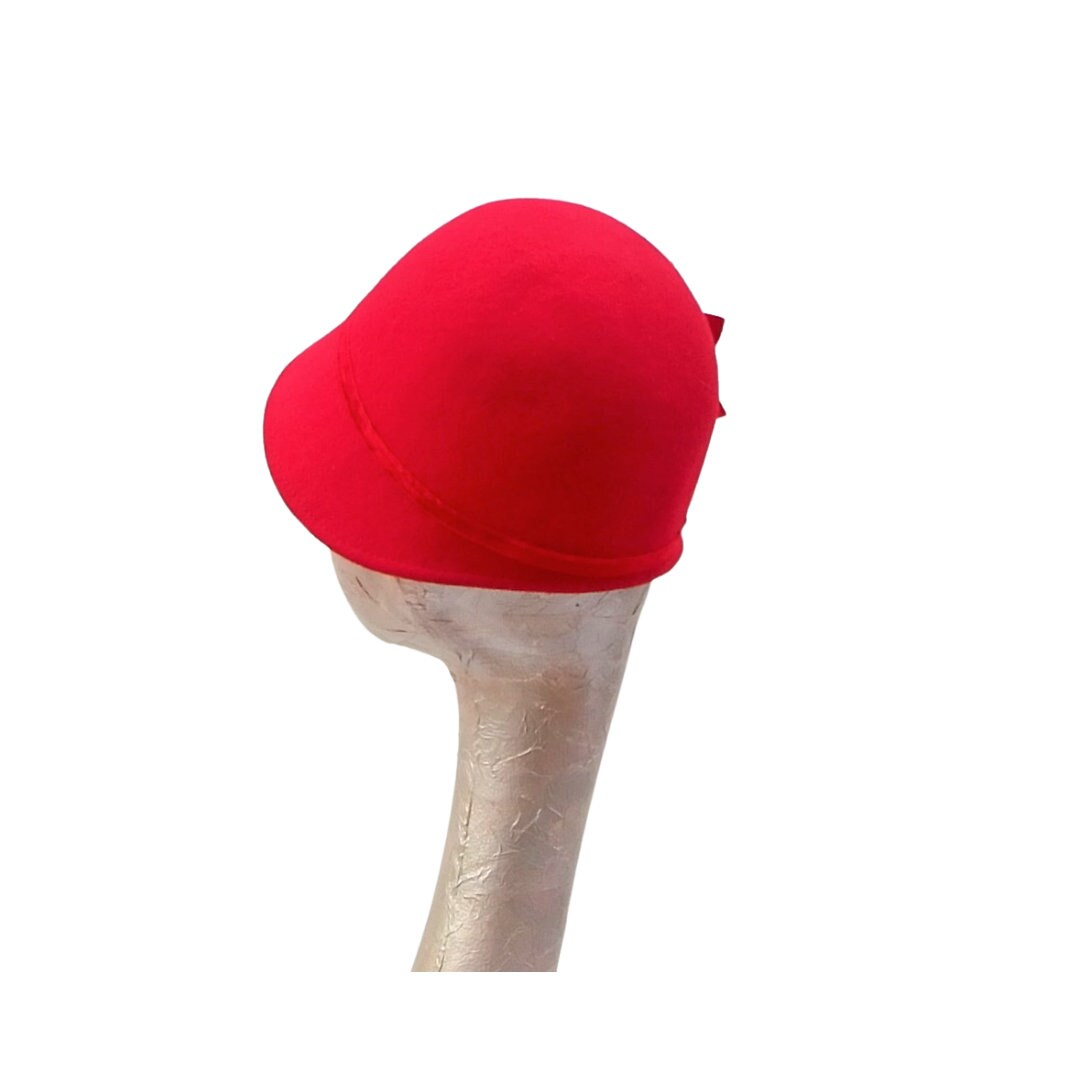 Kitty - Poppy Red 20's Style Cloche Hat