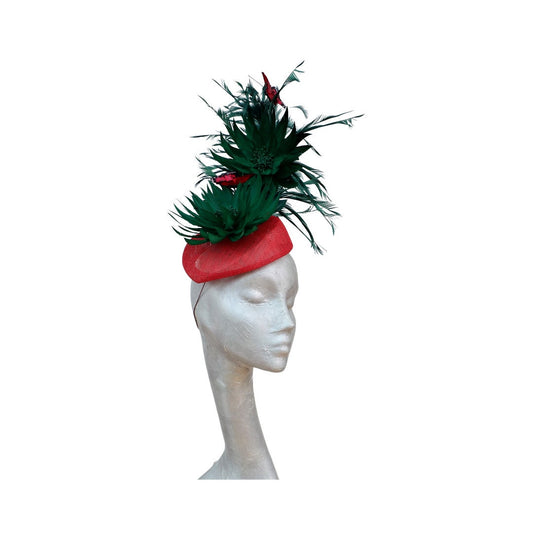 Kathy -  Red & Emerald Green Pillbox