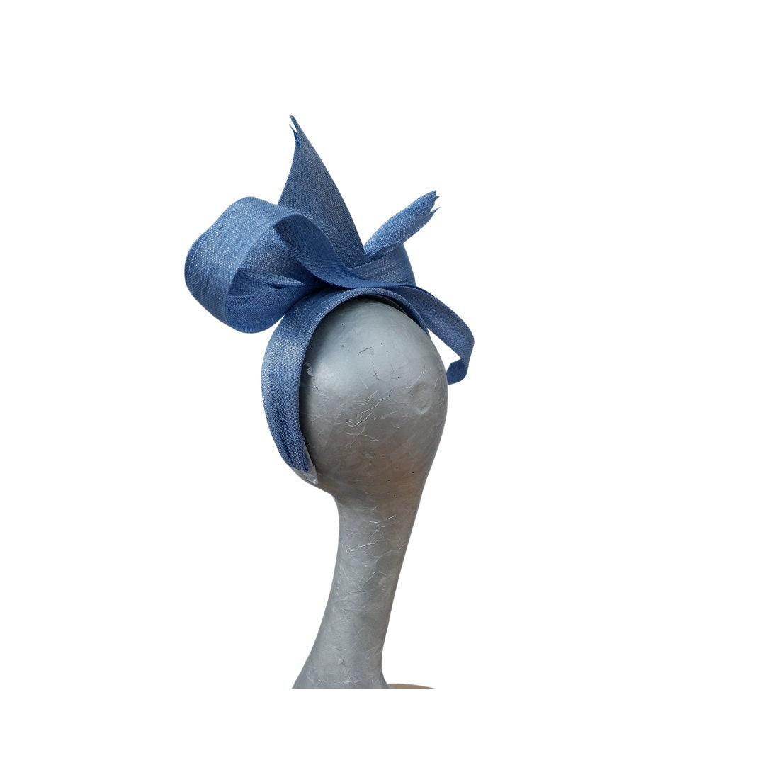 Ivy - Powder blue & silver Silk Abaca Fascinator