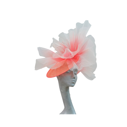 Tyr -Coral  Giant over sized Oriental Poppy  headpiece