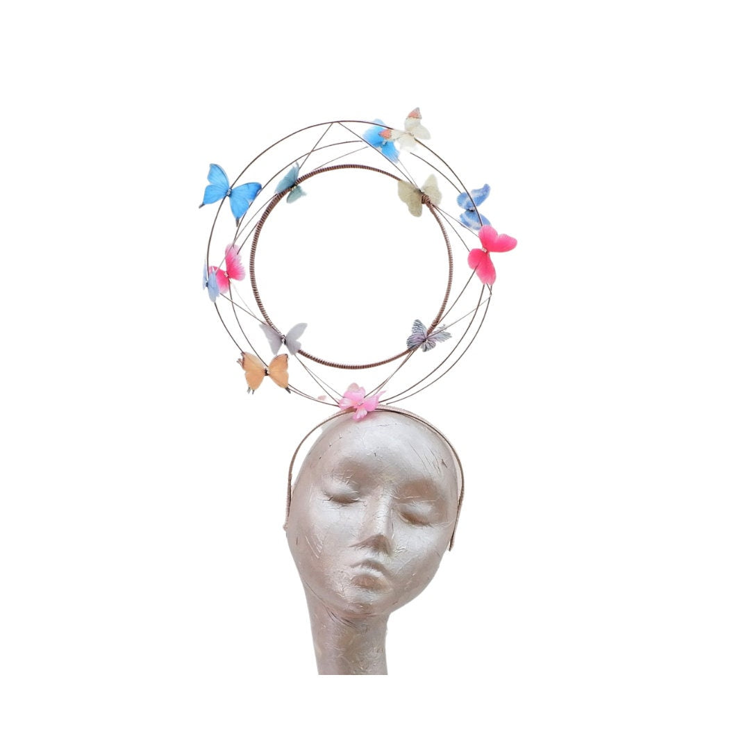 Papilionem- Rose Gold Wire & Butterfly  Fascinator